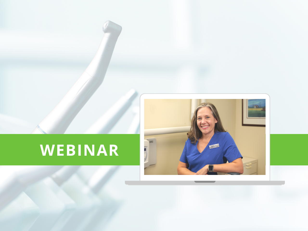 webinar icon with presenter and dental tools