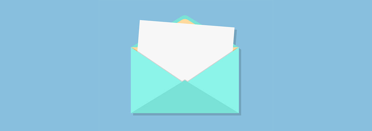 vector image of envelope with note card