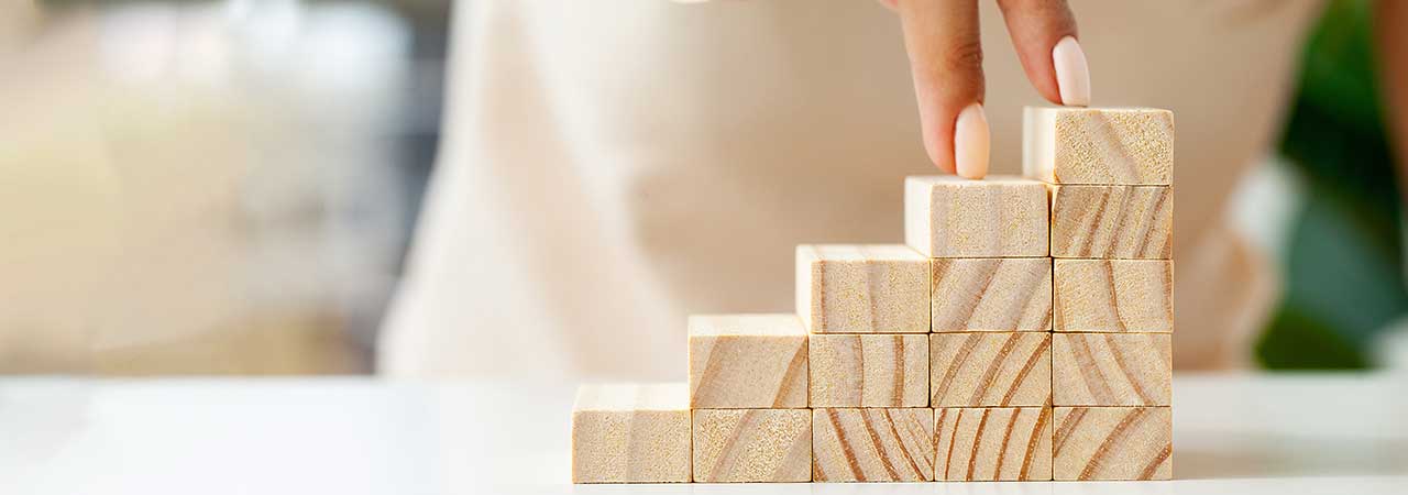 building blocks forming a staircase