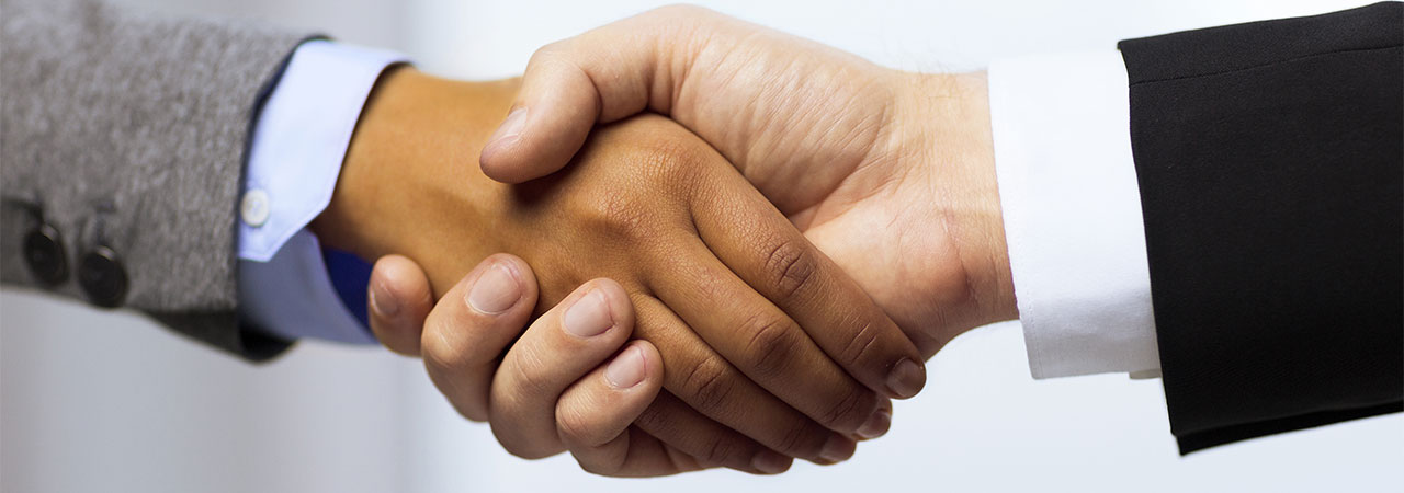 close-up of a handshake between two people