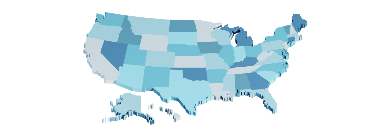 3d map of the united states of america