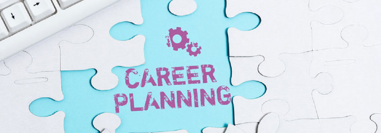 puzzle pieces that reveal the words "career planning"