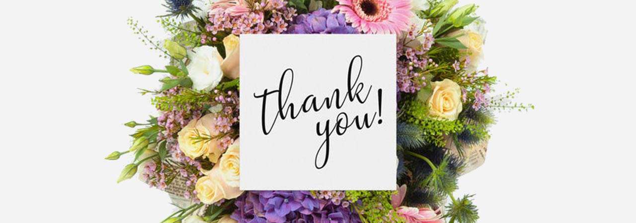flowers and thank you note