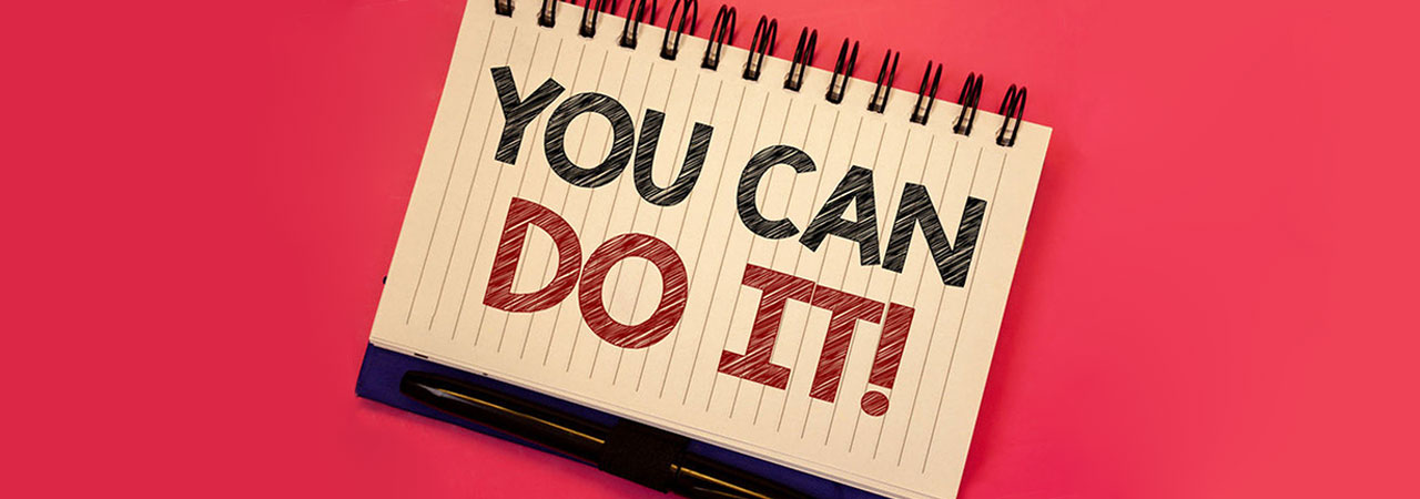notebook illustration saying you can do it