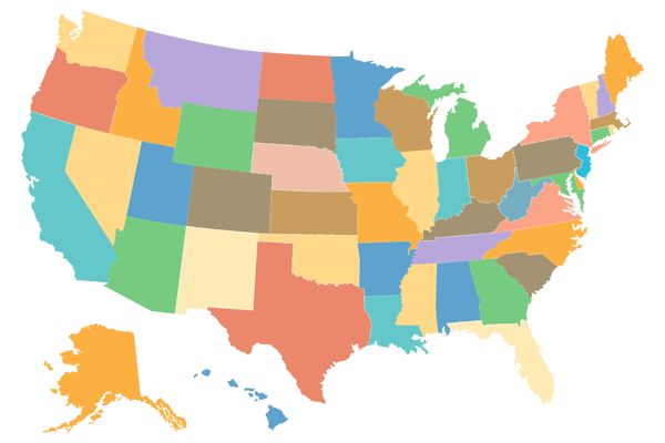 colorful united states map