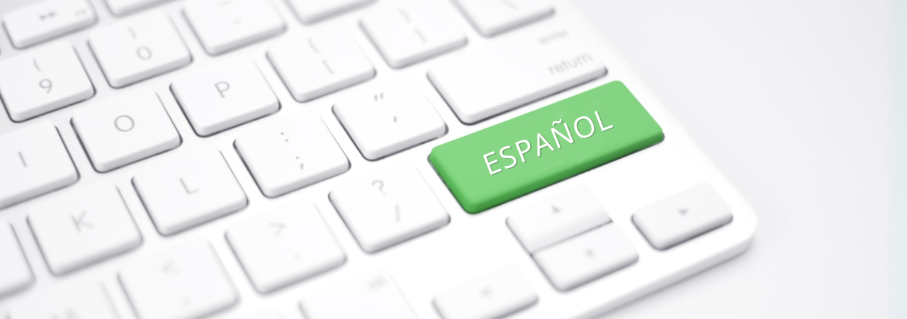 Computer keyboard with green Espanol key