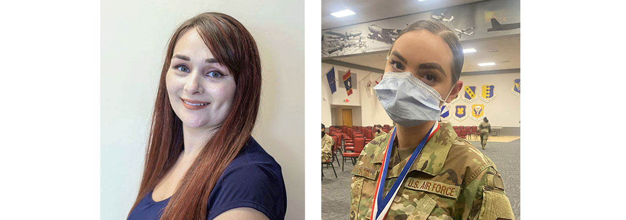 New Certified Orthodontic Assistants Heather Sherbine, left, and Kayla Cosimini-Osorio, right