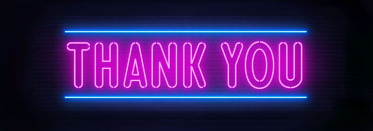 neon thank you text