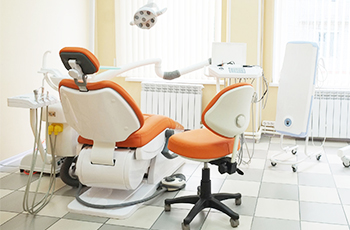 dental chair in treatment room